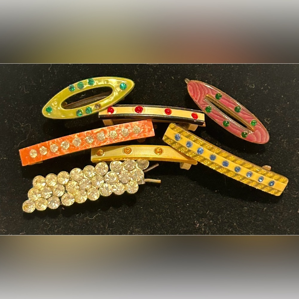 1930s Set of Celluloid Hair Pins